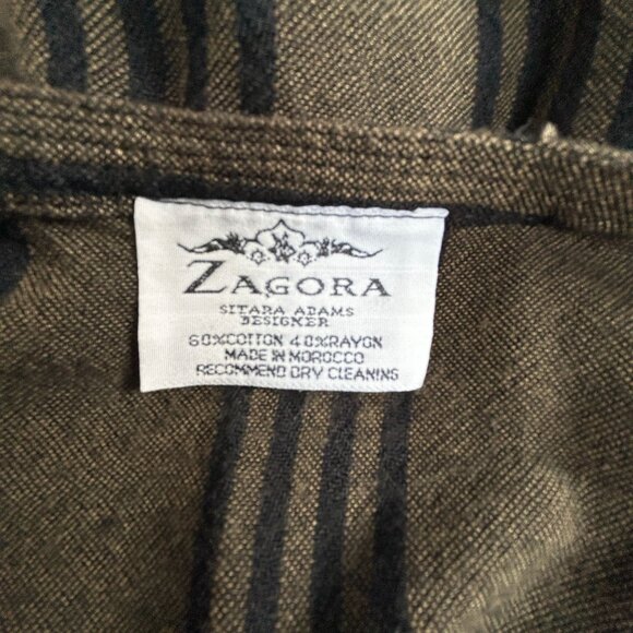 Zagora Stara Adams Designer Open Front Striped Vest Cotton Blend Lightweight - Picture 3 of 7